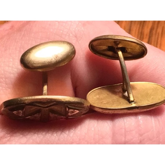 Gold HA & CO Victorian Ornate CUFFLINKS - wow! - Picture 11 of 14